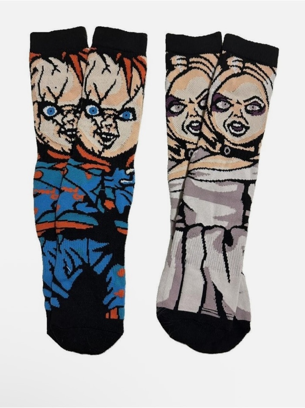 Bride of Chucky Women's Graphic Crew Socks - Blue & Purple